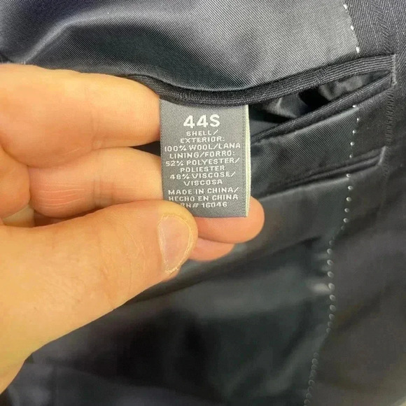 Perry Ellis Portfolio Blazer Sports Coat Men’s 44S Dark Navy 100% Wool Casual - Picture 4 of 8